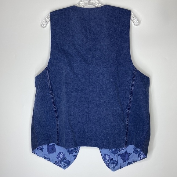 Western Floral Denim Reversible Vest XL-XXL - Picture 2 of 4